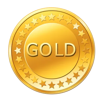 a gold medal with the word gold on it