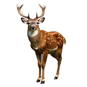 a deer standing in front of a white background