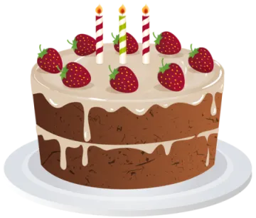 a cake with strawberries and candles on top