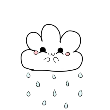 a drawing of a cloud with tears