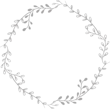 a circle with leaves in the middle
