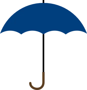 a blue umbrella on a white background