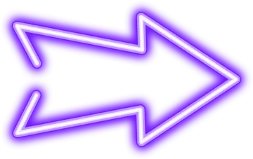 a purple neon arrow icon on a white background