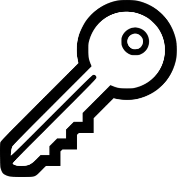 a black and white image of a key