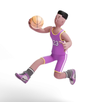 a basketball player with a ball in his hand