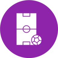 a purple circle with a white square in the middle