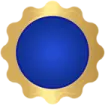 an image of a blue and gold medal