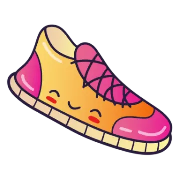 a pair of sneakers with pink and yellow shoes