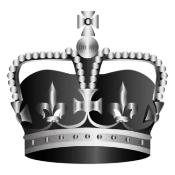 a silver crown on a white background
