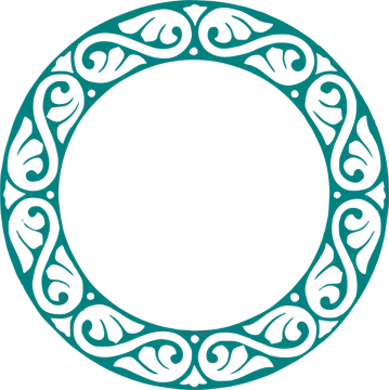 a circular frame with hearts in the middle