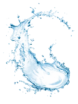 a blue water splash on a white background