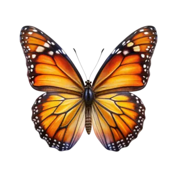 a monarch butterfly on a white background
