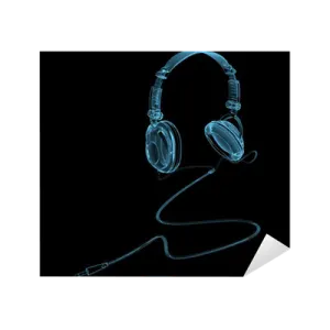 a pair of headphones on a black background