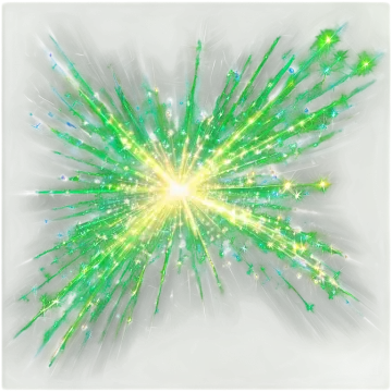 a green and white explosion of light