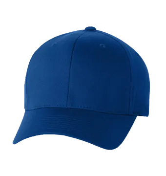 a blue baseball cap on a white background