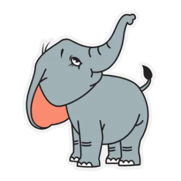 an elephant sticker on a white background