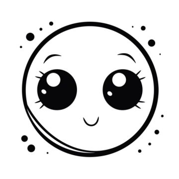 a black and white drawing of a smiley face