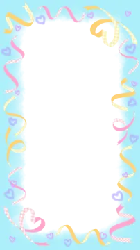 a frame with ribbons and ribbons on a blue background