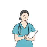 a woman in scrubs holding a clipboard