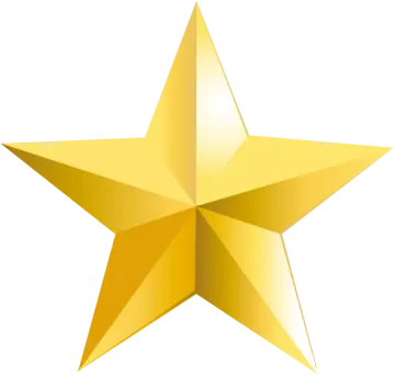 a gold star on a white background