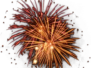 a firework with sparks in the air