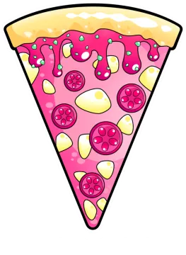 a slice of pizza with toppings on it