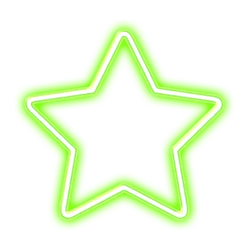 a neon star sign on a white background