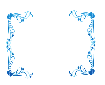 a blue and white floral frame