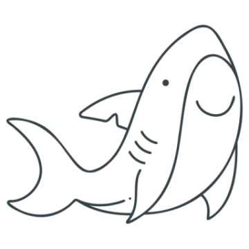 a drawing of a shark