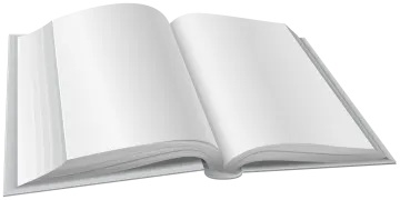 an open book on a white background