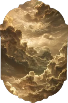 a painting of clouds in the sky