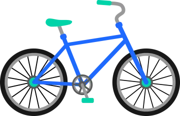 a blue bicycle on a white background