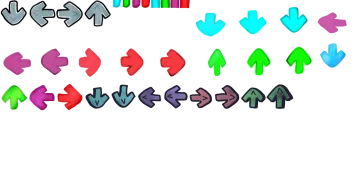a white background with many different colored arrows