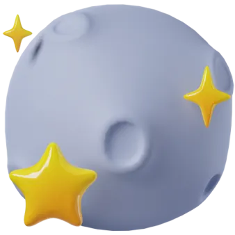 a blue ball with yellow stars on it