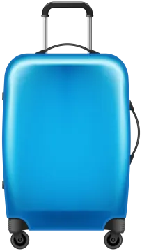 a blue suitcase with wheels