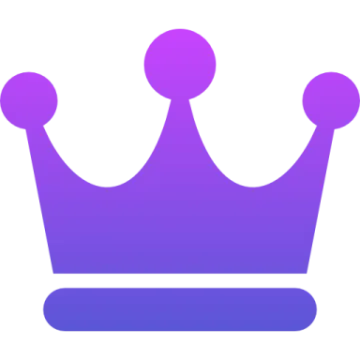 a purple crown on a white background
