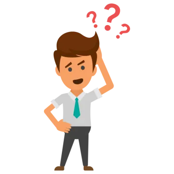 a man with a question sign above his head
