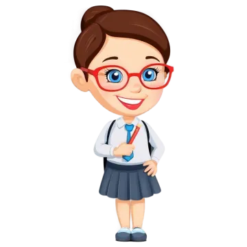 a cartoon girl wearing glasses and a tie