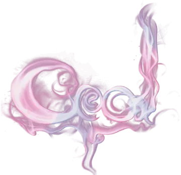 a drawing of a pink and blue swirl