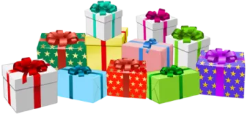 a pile of colorful gift boxes