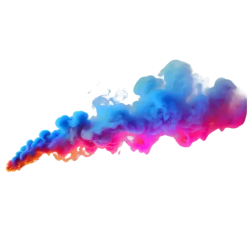 a cloud of colored smoke on a white background