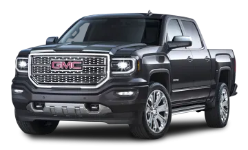 a black gmc truck on a white background