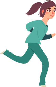 a woman running
