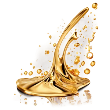 a gold liquid splash on a white background