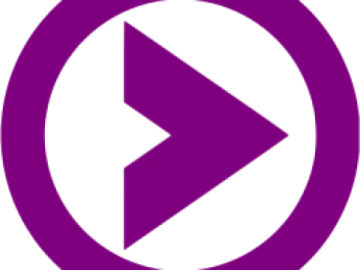 a purple circle with an arrow in the middle