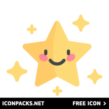 a yellow star with a smiling face and stars around it