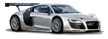 a silver audi sports car on a white background