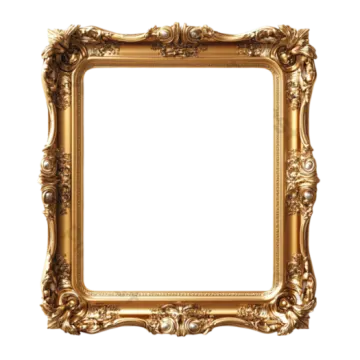 a gold frame on a white background