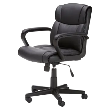 a black office chair on a white background