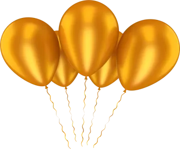 a bunch of gold balloons